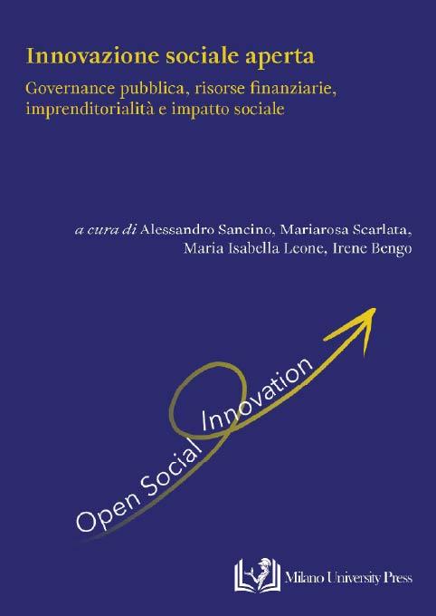 Cover of the volume with title, curators and an upward arrow with the words "Open Social Innovation" 